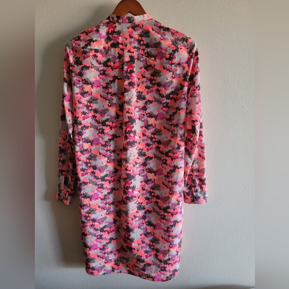 Gap Neon Camo button up shirt dress Women's XS bright multi colored - Picture 7 of 7